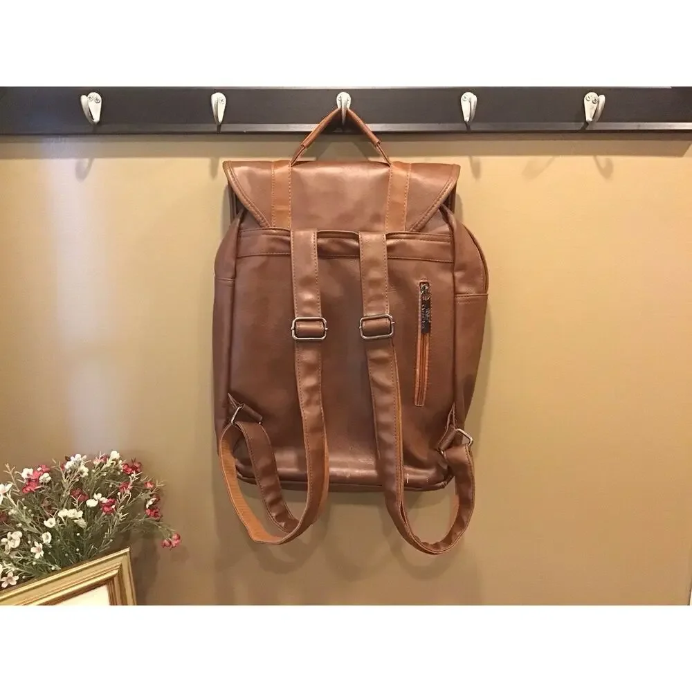 Vegan Leather Bag/Backpack With Adjustable Strap Laptop Compartment College